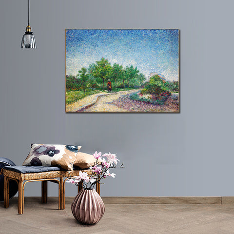 Framed Canvas Lane in Voyer D'Argenson Park at Asnieres by Vincent Van Gogh Wall Art