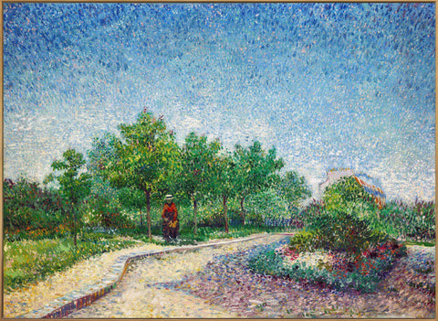 Framed Canvas Lane in Voyer D'Argenson Park at Asnieres by Vincent Van Gogh Wall Art