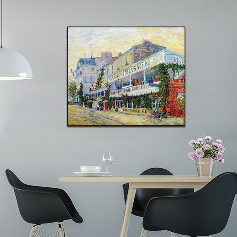 Framed Canvas Restaurant de la Sirene at Asnieres; 1887 by Vincent Van Gogh Wall Art