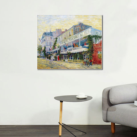 Framed Canvas Restaurant de la Sirene at Asnieres; 1887 by Vincent Van Gogh Wall Art