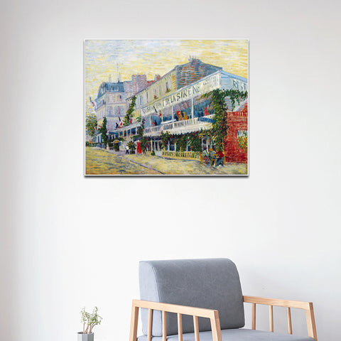 Framed Canvas Restaurant de la Sirene at Asnieres; 1887 by Vincent Van Gogh Wall Art