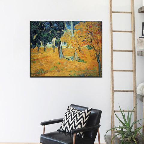 Framed Canvas The Garden Of Saint-Paul Hospital by Vincent Van Gogh Wall Art