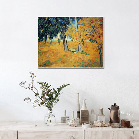 Framed Canvas The Garden Of Saint-Paul Hospital by Vincent Van Gogh Wall Art
