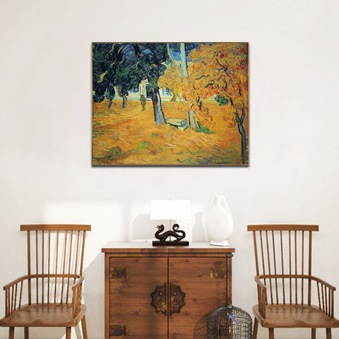 Framed Canvas The Garden Of Saint-Paul Hospital by Vincent Van Gogh Wall Art