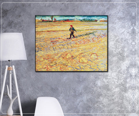 Framed Canvas The Sower by Vincent Van Gogh Wall Art