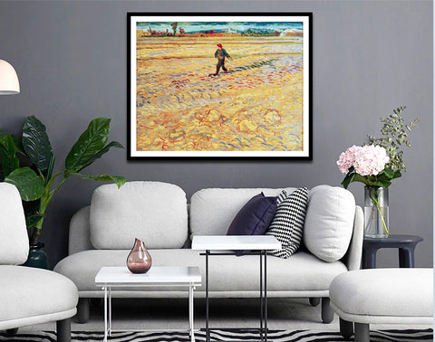 Framed Canvas The Sower by Vincent Van Gogh Wall Art