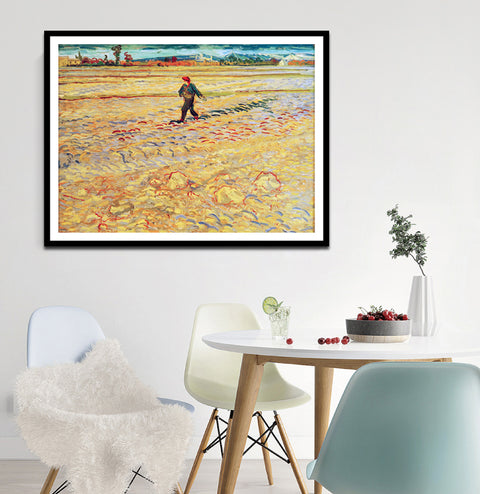 Framed Canvas The Sower by Vincent Van Gogh Wall Art