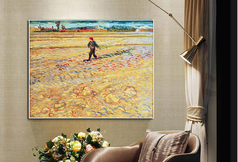 Framed Canvas The Sower by Vincent Van Gogh Wall Art