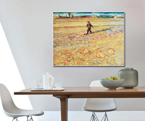 Framed Canvas The Sower by Vincent Van Gogh Wall Art