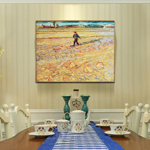 Framed Canvas The Sower by Vincent Van Gogh Wall Art