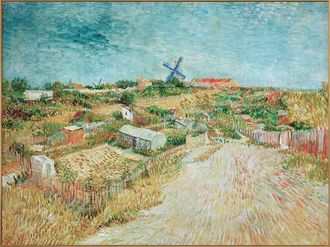 Framed Canvas Vegetable Gardens in Montmartre by Vincent Van Gogh Wall Art