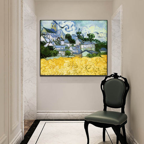 Framed Canvas The Church at Auvers by Vincent Van Gogh Wall Art