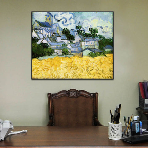 Framed Canvas The Church at Auvers by Vincent Van Gogh Wall Art