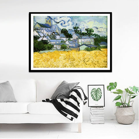 Framed Canvas The Church at Auvers by Vincent Van Gogh Wall Art