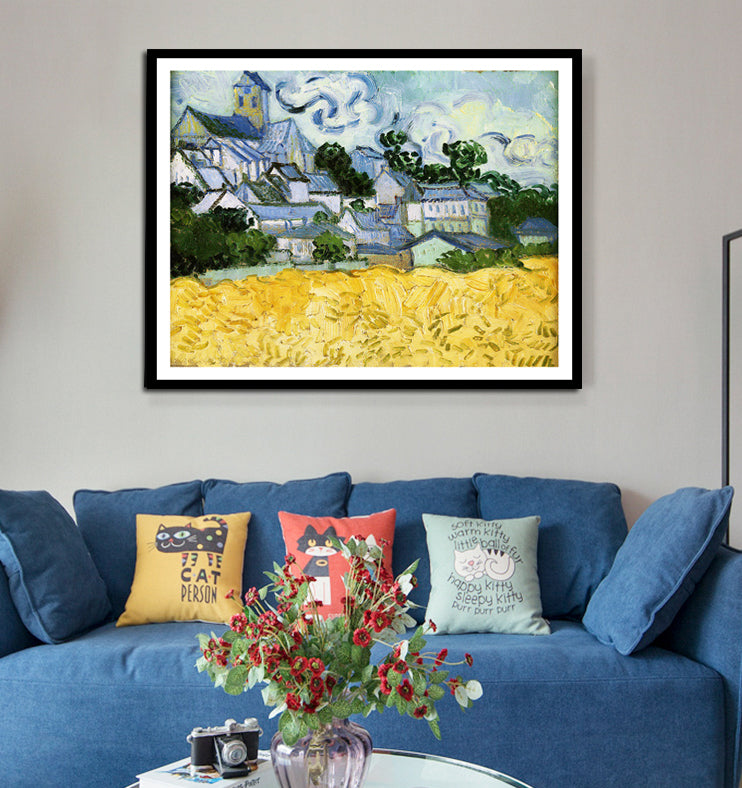Framed Canvas The Church at Auvers by Vincent Van Gogh Wall Art