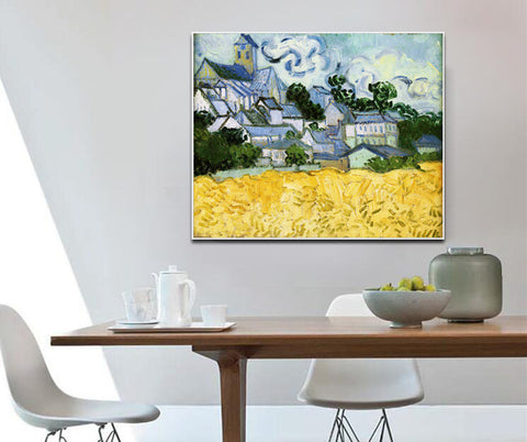 Framed Canvas The Church at Auvers by Vincent Van Gogh Wall Art