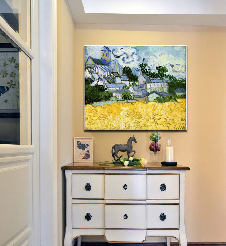 Framed Canvas The Church at Auvers by Vincent Van Gogh Wall Art