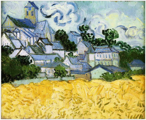 Framed Canvas The Church at Auvers by Vincent Van Gogh Wall Art