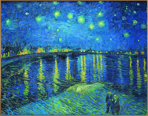 Framed Canvas Starry Night over The Rhone by Vincent Van Gogh Wall Art