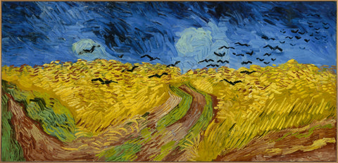 Framed Canvas Wheat Field with Crows by Vincent Van Gogh Wall Art