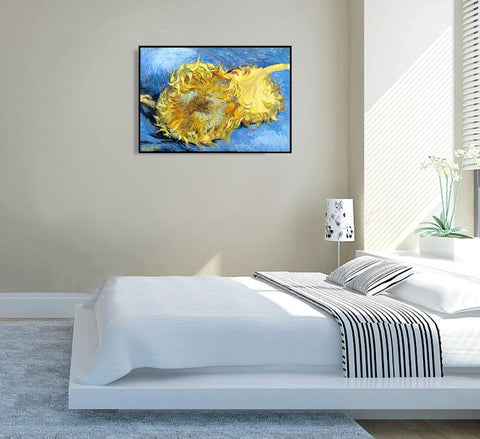 Framed Canvas Still Life with Two Sunflowers;1887 by Vincent Van Gogh Wall Art