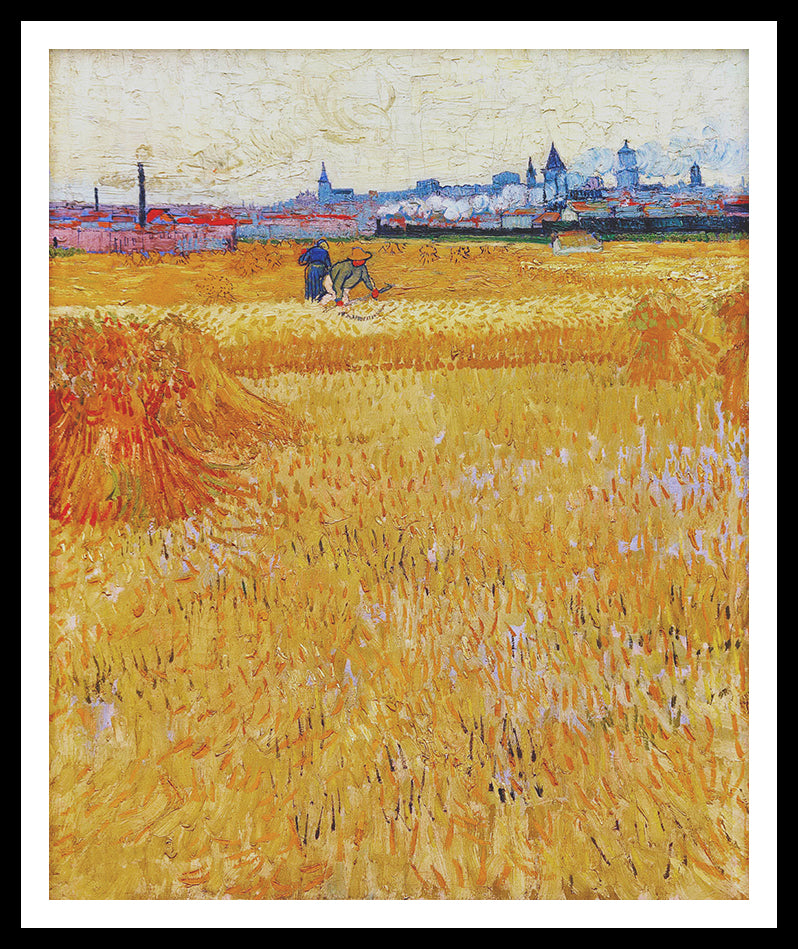 Framed Canvas Arles View From The Wheat Fields by Vincent Van Gogh Wall Art