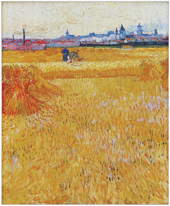 Framed Canvas Arles View From The Wheat Fields by Vincent Van Gogh Wall Art