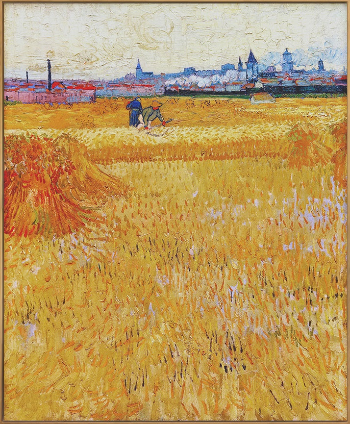 Framed Canvas Arles View From The Wheat Fields by Vincent Van Gogh Wall Art