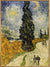 Framed Canvas Road with Cypress and Star by Vincent Van Gogh Wall Art
