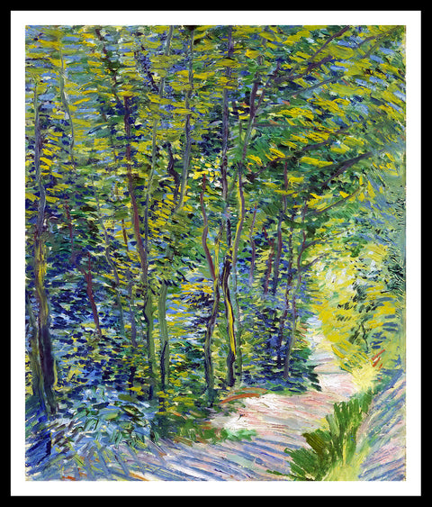 Framed Canvas path in woodland by Vincent Van Gogh Wall Art