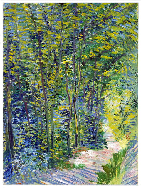 Framed Canvas path in woodland by Vincent Van Gogh Wall Art