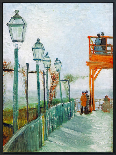 Framed Canvas Montmartre Scenery by Vincent Van Gogh Wall Art