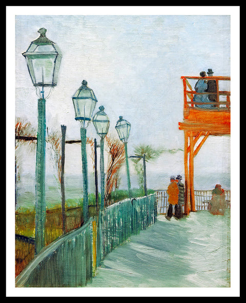Framed Canvas Montmartre Scenery by Vincent Van Gogh Wall Art
