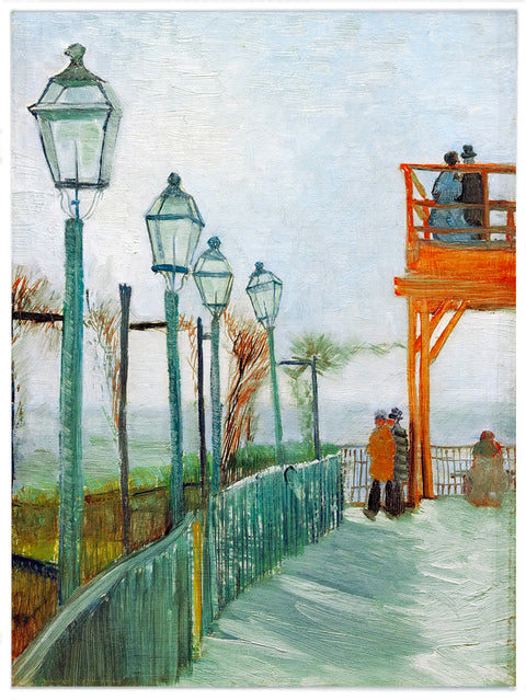 Framed Canvas Montmartre Scenery by Vincent Van Gogh Wall Art