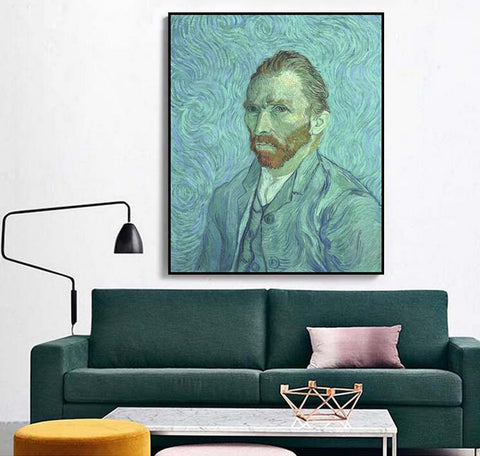 Framed Canvas Self Portrait-Orsay;1889 by Vincent Van Gogh Wall Art