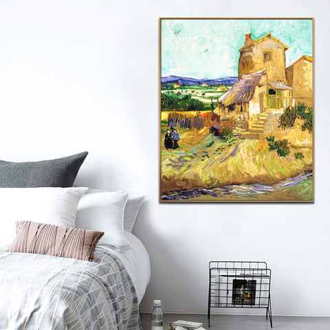 Framed Canvas The Old Mill;1888 by Vincent Van Gogh Wall Art