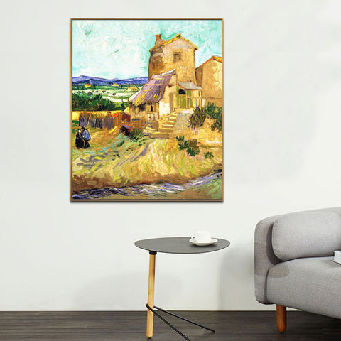 Framed Canvas The Old Mill;1888 by Vincent Van Gogh Wall Art