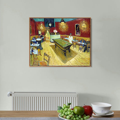 INVIN ART 100% Hand Painted Framed Canvas Night Cafe, 1888 by Vincent Van Gogh,Famous Oil Paintings Reproduction Modern Artwork Wall Art