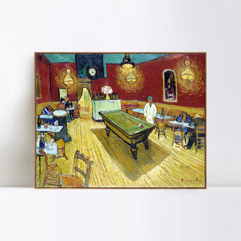 INVIN ART 100% Hand Painted Framed Canvas Night Cafe, 1888 by Vincent Van Gogh,Famous Oil Paintings Reproduction Modern Artwork Wall Art