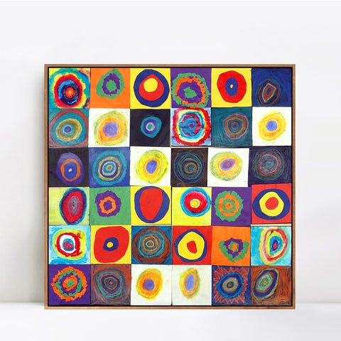 INVIN ART Framed Canvas Giclee Print Art Abstract Circles by Wassily Kandinsky Wall Art Living Room Home Office Decorations
