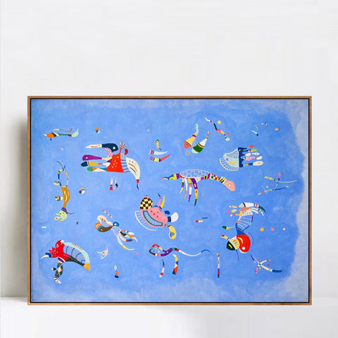 INVIN ART Framed Canvas Giclee Print Art Bleu de Ciel by Wassily Kandinsky Wall Art Living Room Home Office Decorations