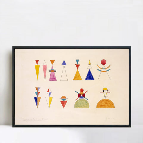 INVIN ART Framed Canvas Giclee Print Art Modello di Figura per la Scena XVI by Wassily Kandinsky Wall Art Living Room Home Office Decorations