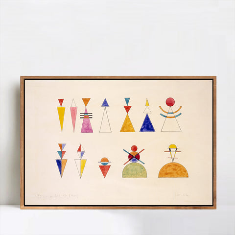 INVIN ART Framed Canvas Giclee Print Art Modello di Figura per la Scena XVI by Wassily Kandinsky Wall Art Living Room Home Office Decorations