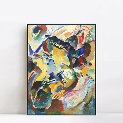 INVIN ART Framed Canvas Giclee Print Art Panel for Edwin R.Campbell No.2 by Wassily Kandinsky Wall Art Living Room Home Office Decorations