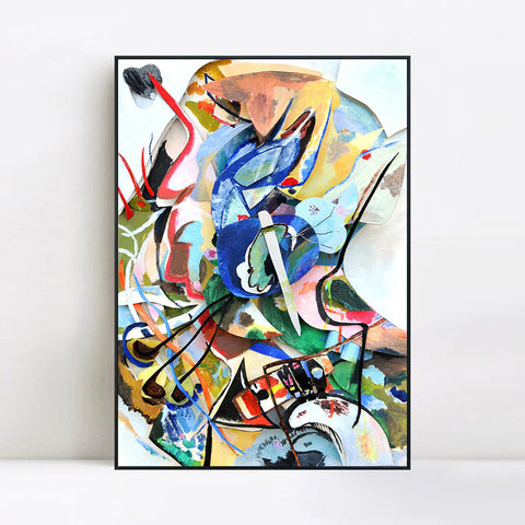 INVIN ART Framed Canvas Giclee Print Art Series 17 by Wassily Kandinsky Wall Art Living Room Home Office Decorations