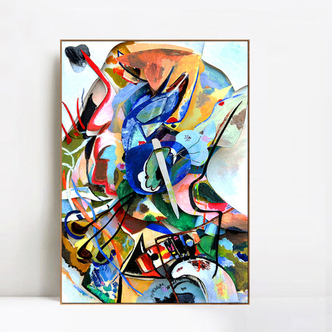 INVIN ART Framed Canvas Giclee Print Series#25 by Wassily Kandinsky Wall Art Living Room Home Office Decorations