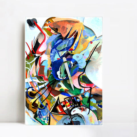 INVIN ART Framed Canvas Giclee Print Series#25 by Wassily Kandinsky Wall Art Living Room Home Office Decorations