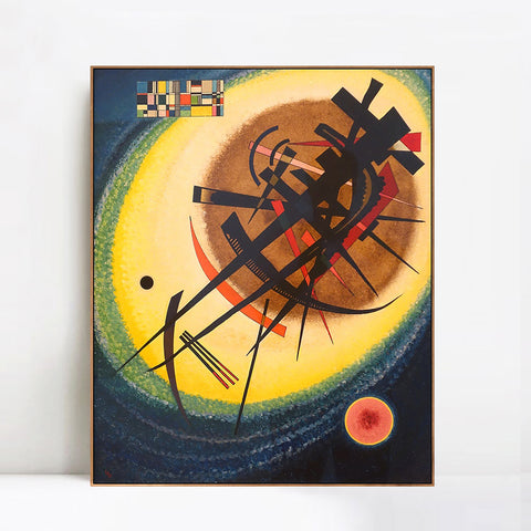INVIN ART Framed Canvas Giclee Print In the Bright Oval 1925 by Wassily Kandinsky Wall Art Living Room Home Office Decorations