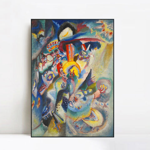 INVIN ART Framed Canvas Giclee Print MOSKAU II (MOSCOW II) by Wassily Kandinsky Wall Art Living Room Home Office Decorations