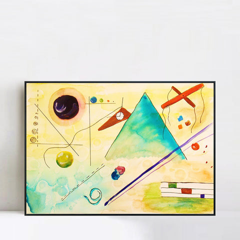 INVIN ART Framed Canvas Giclee Print Series#37 by Wassily Kandinsky Wall Art Living Room Home Office Decorations